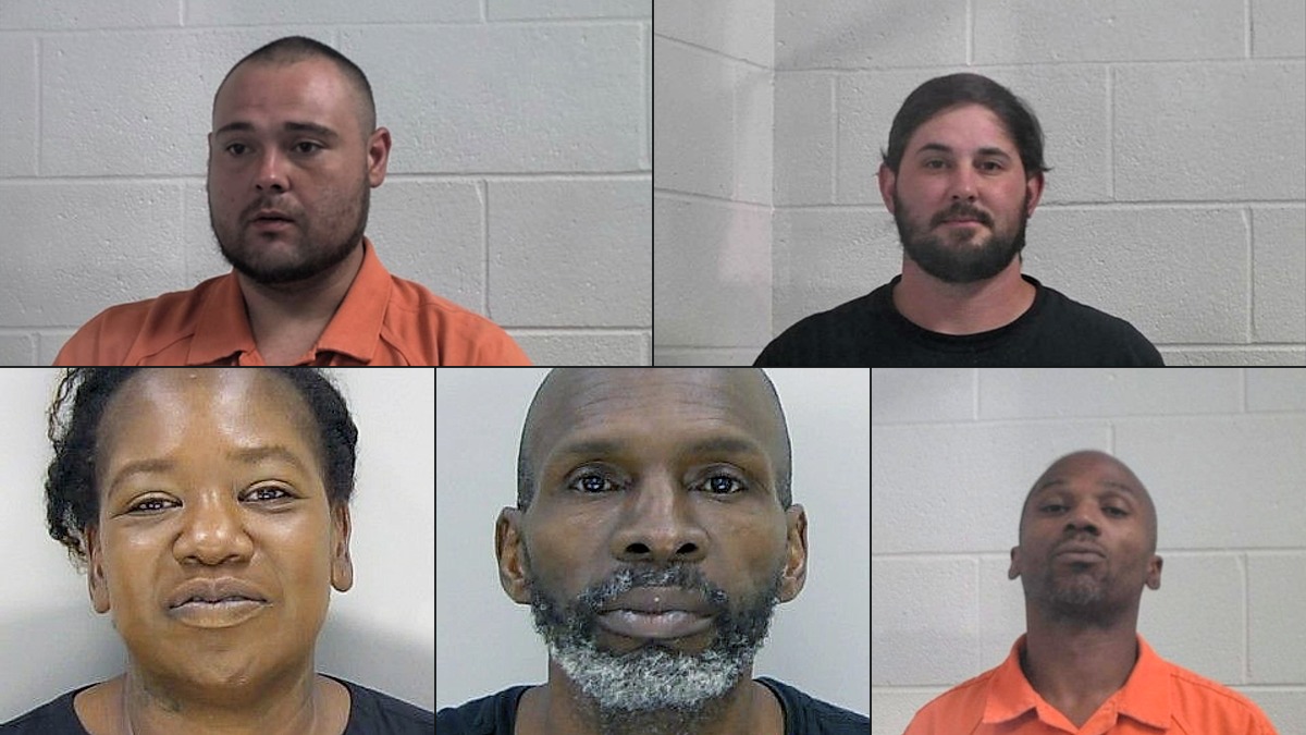 Booking photos of 5 people named in this report